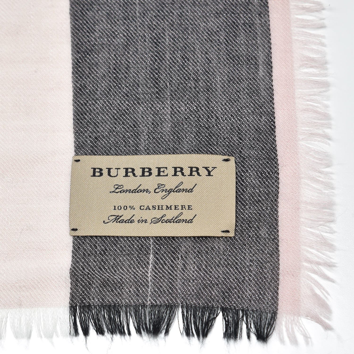 Burberry Cashmere Mega Check Scarf Ash Rose 4 of 4