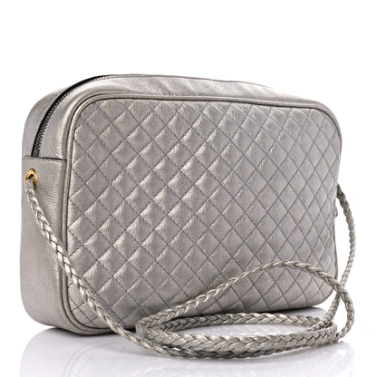 Gucci Laminated Nappa Web Trapuntata Small GG Shoulder Bag Argento 3 of 16