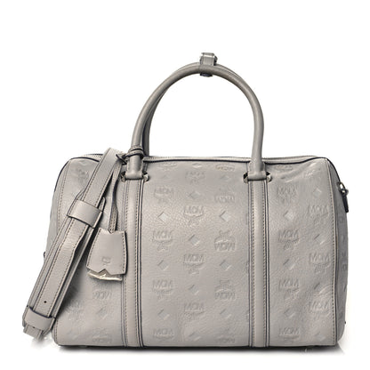 MCM Calfskin Ottomar Monogram Essential Boston Bag Grey 1 of 12
