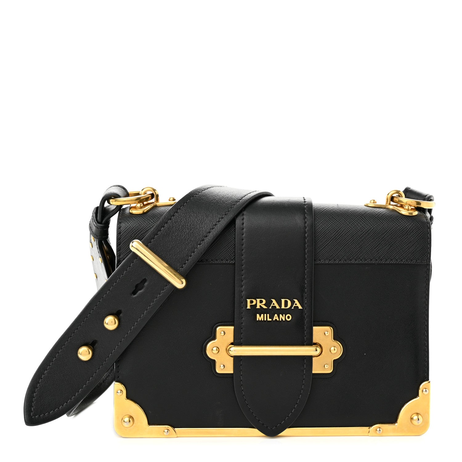 Prada City Calf Saffiano Cahier Bag Black 1 of 9