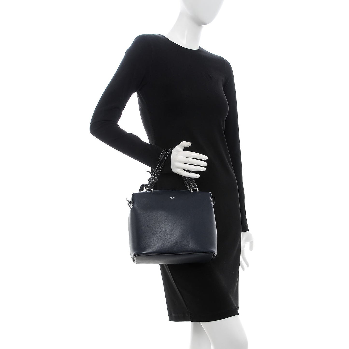 Lambskin Small Soft Cube Satchel Navy