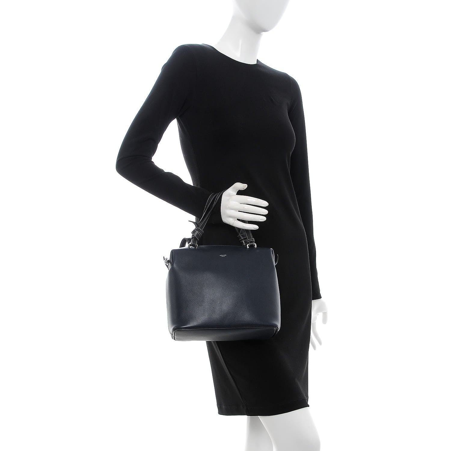 Celine Lambskin Small Soft Cube Satchel Navy 2 of 10