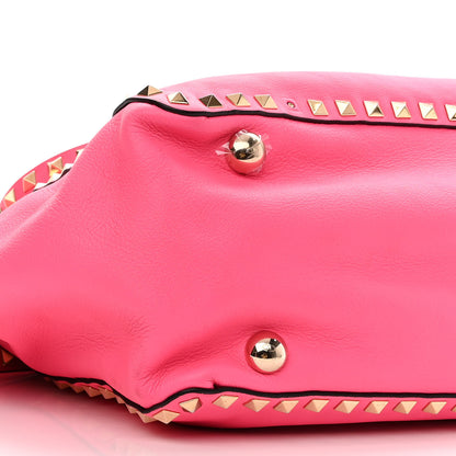 Valentino Garavani Vitello Medium Rockstud Tote Fuxia Fluo 8 of 13