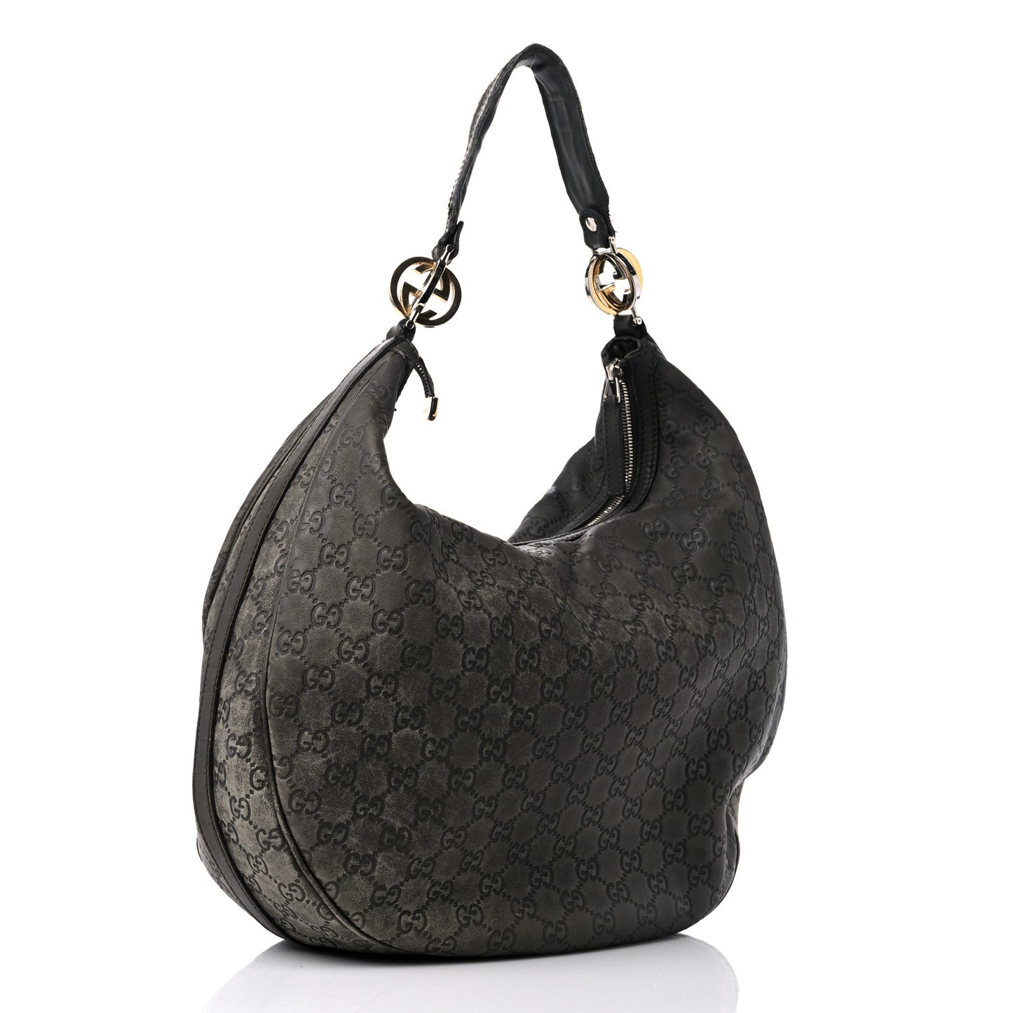 Guccissima Large GG Twins Hobo Olive Green