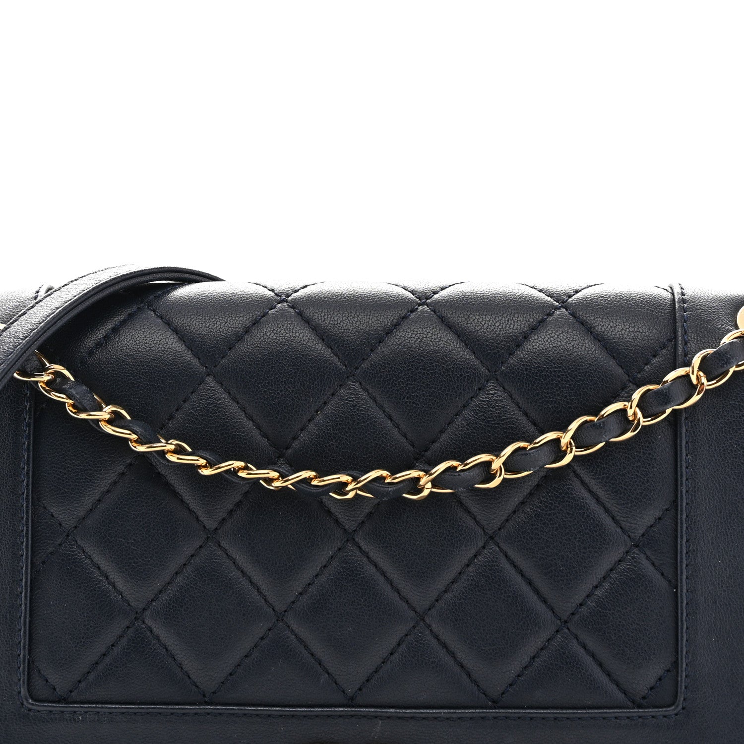 Chanel Sheepskin Quilted Vintage Mademoiselle Flap Navy 8 of 14