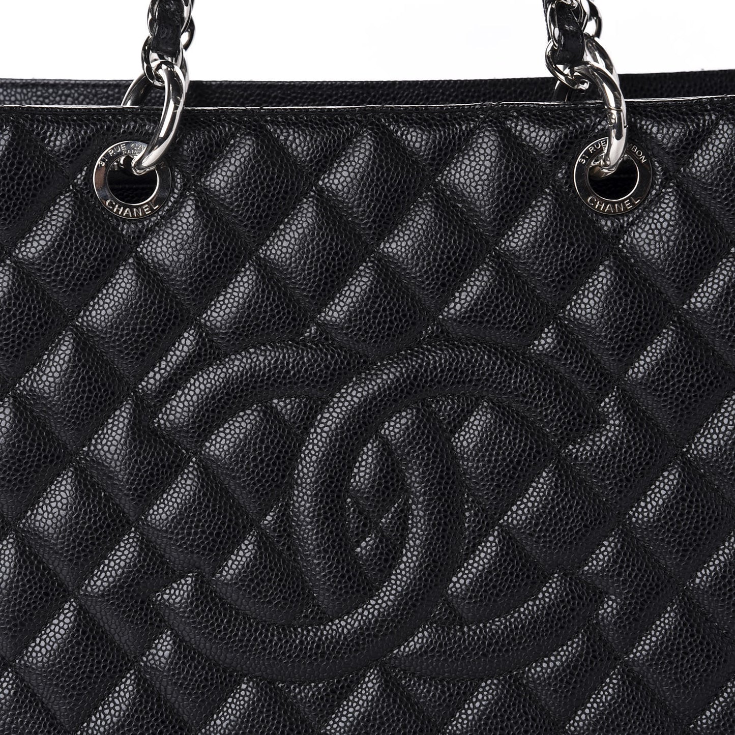 Caviar Quilted Grand Shopping Tote GST Black