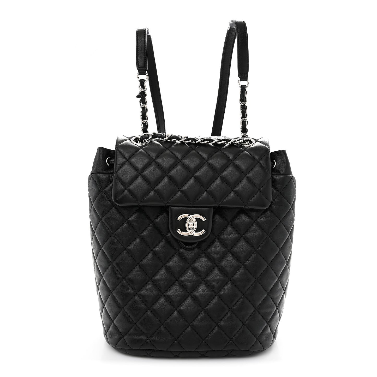 Lambskin Quilted Small Urban Spirit Backpack Black