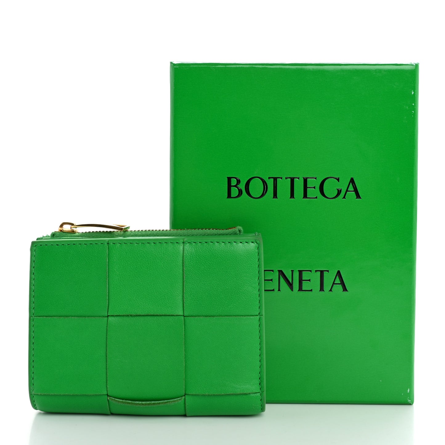 Nappa Maxi Intrecciato Zip Card Holder Parakeet