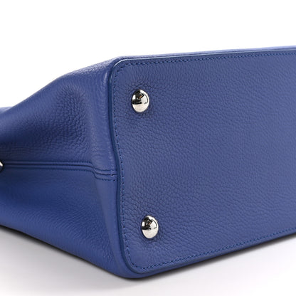 Louis Vuitton Taurillon Snakeskin Capucines MM Denim 9 of 11