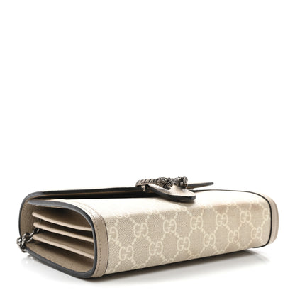 Gucci GG Supreme Monogram Textured Dollar Calfskin Mini Dionysus Chain Wallet Beige Mystic White Oatmeal 4 of 12