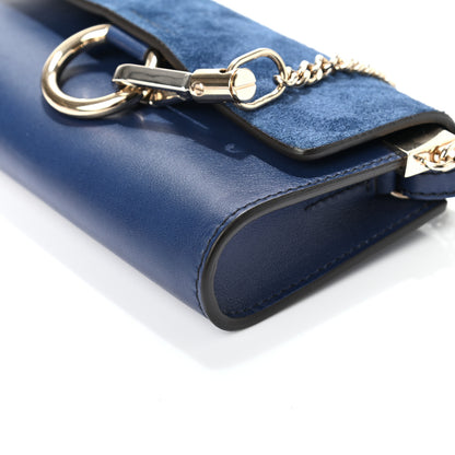 Chloe Suede Calfskin Mini Faye Shoulder Bag Majesty Blue 8 of 9
