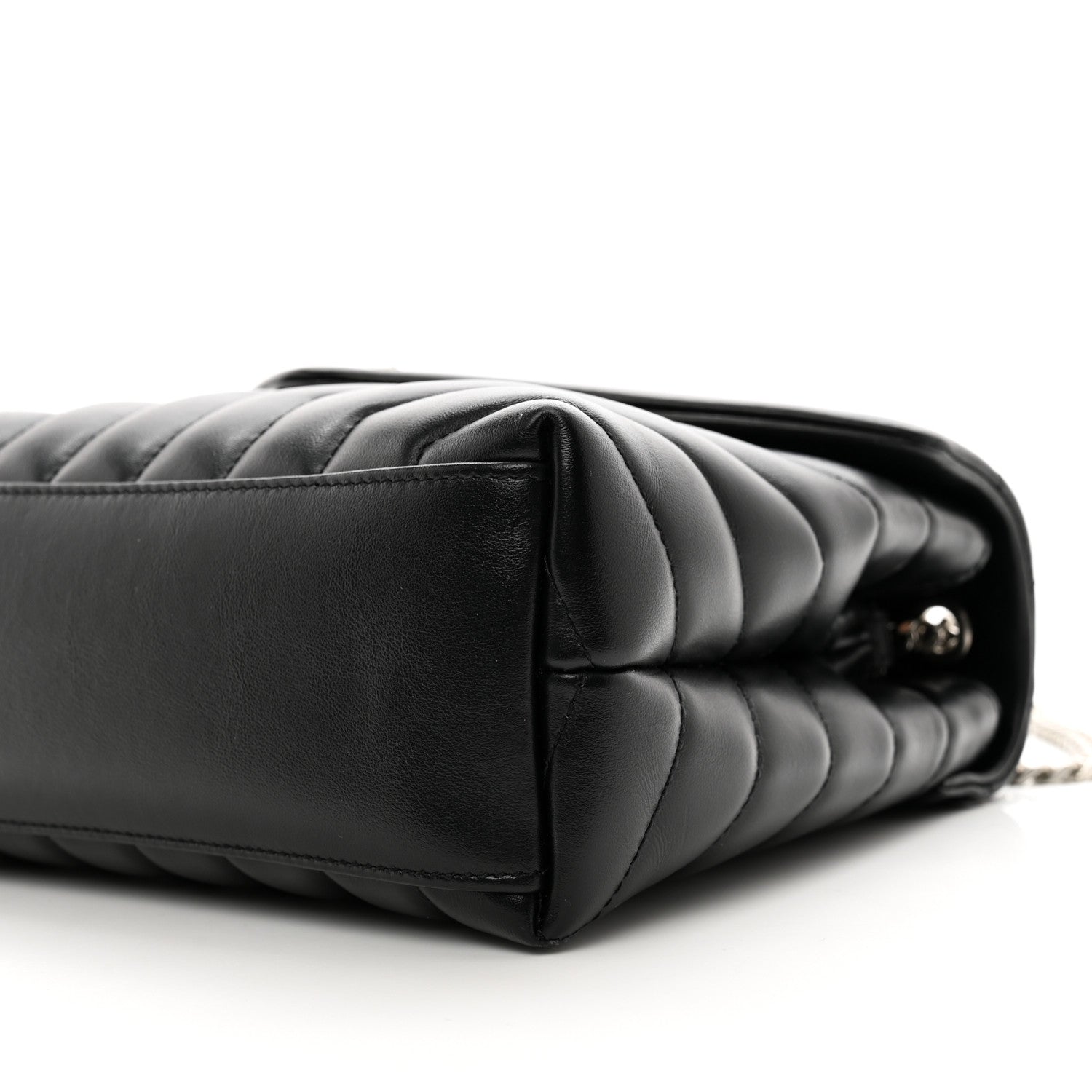 Saint Laurent Calfskin Y Quilted Monogram Small Loulou Chain Satchel Black 10 of 10