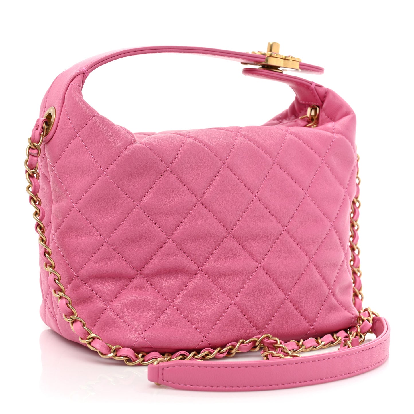 Lambskin Quilted Perfect Meeting Hobo Pink