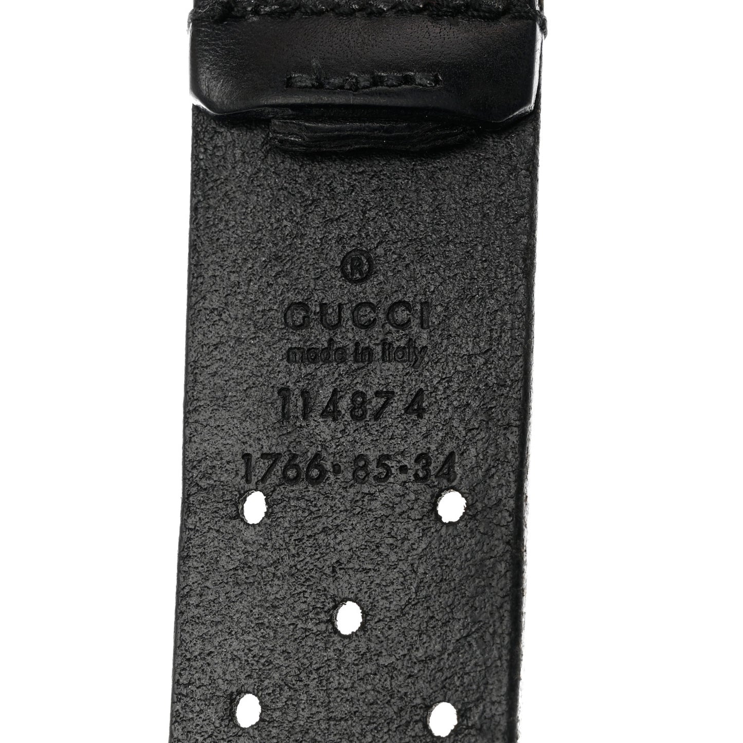 Calfskin Perforated Interlocking G Belt 85 34 Black