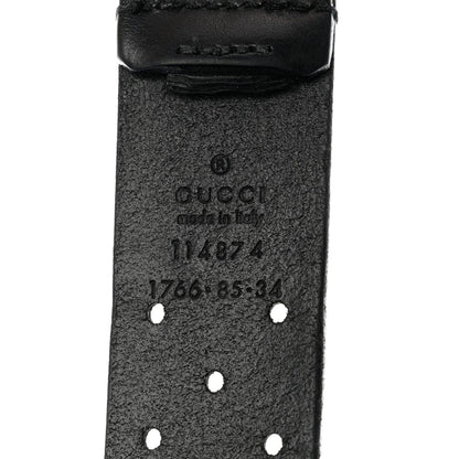 Gucci Calfskin Perforated Interlocking G Belt 85 34 Black 4 of 7