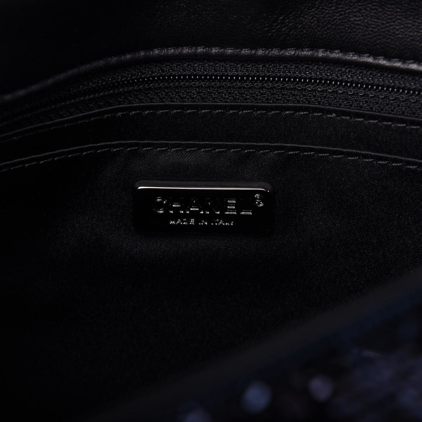 Sequin Quilted Medium Single Flap Blue