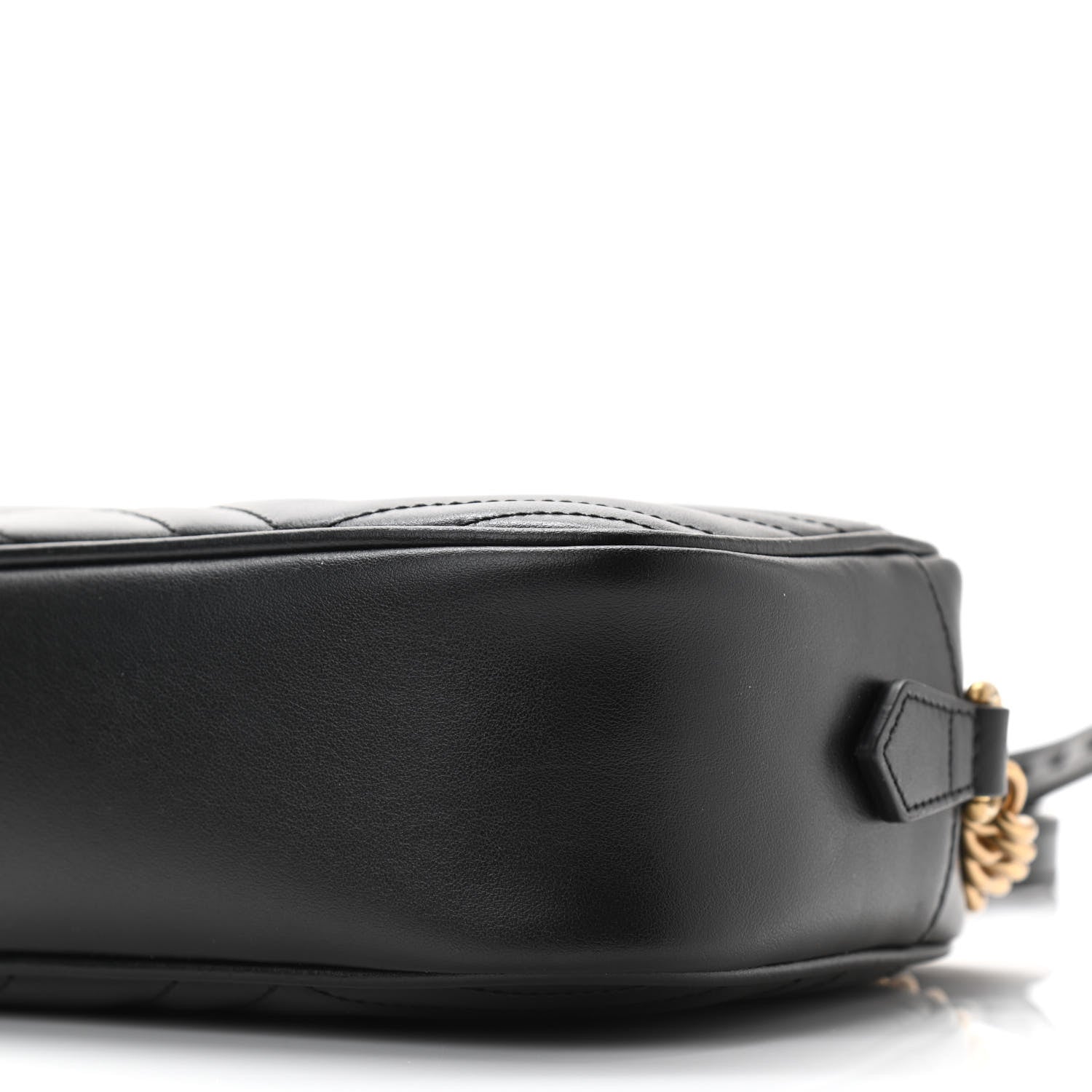 Gucci Calfskin Matelasse Small GG Marmont Chain Shoulder Bag Black 10 of 11