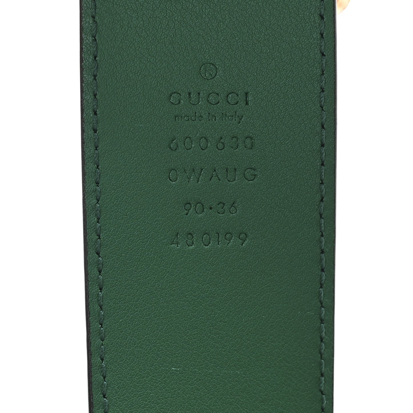Calfskin Ceramic Glass Double G 40mm Belt 90 36 Emerald Multicolor