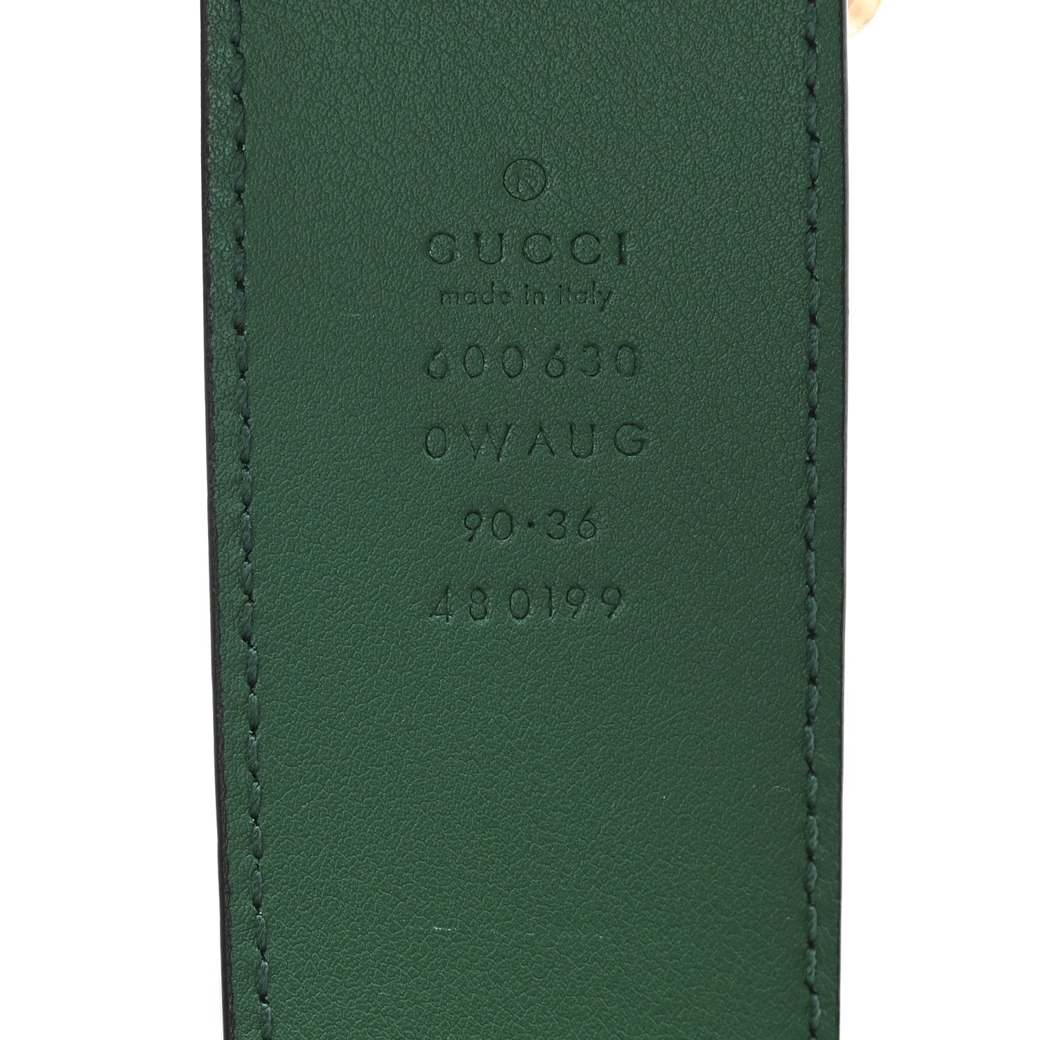 Gucci Calfskin Ceramic Glass Double G 40mm Belt 90 36 Emerald Multicolor 3 of 4