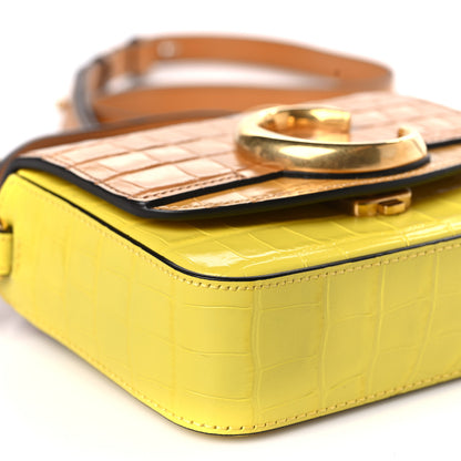 Chloe Calfskin Crocodile Embossed Mini C Double Carry Joyful Yellow Tricolor 8 of 9