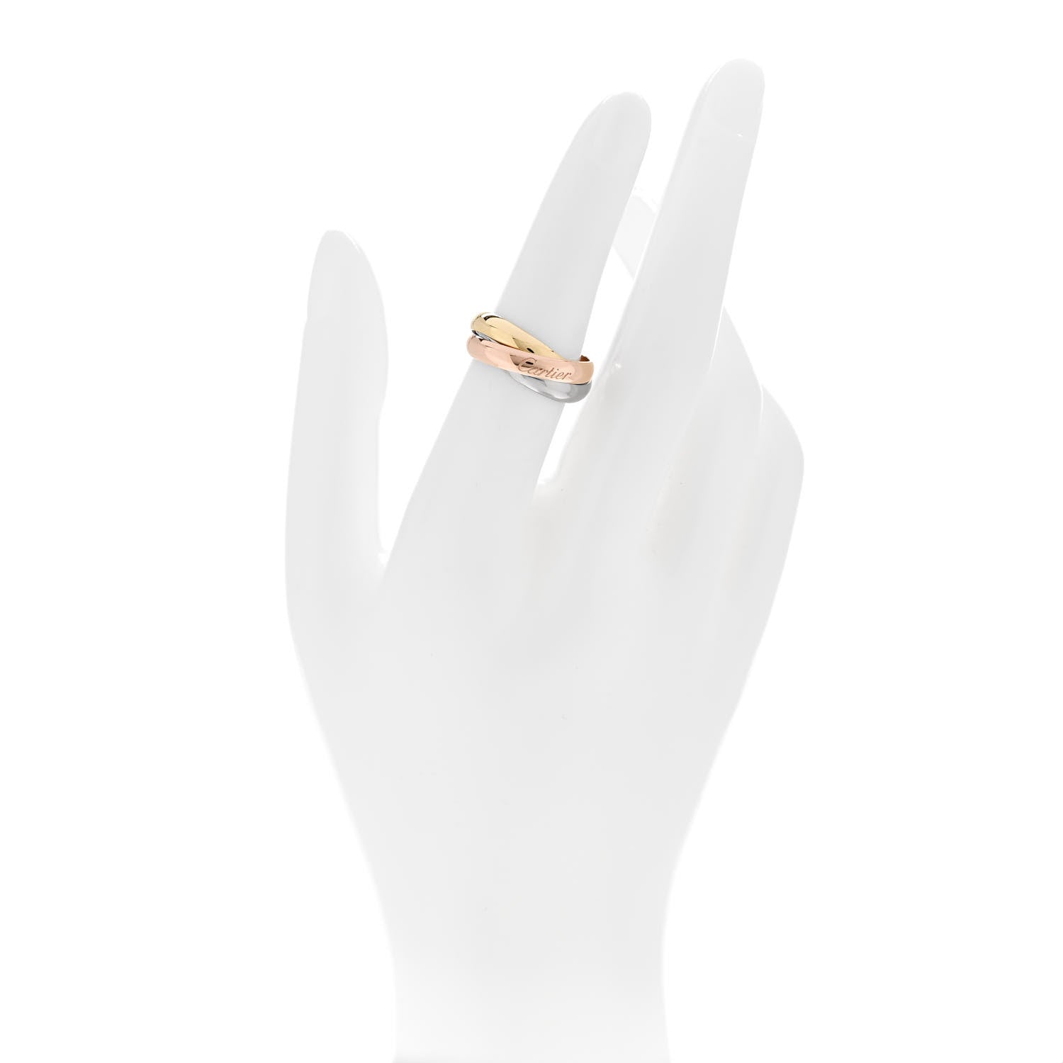 Cartier 18K Pink Yellow White Gold Classic Trinity Ring 52 6 2 of 6