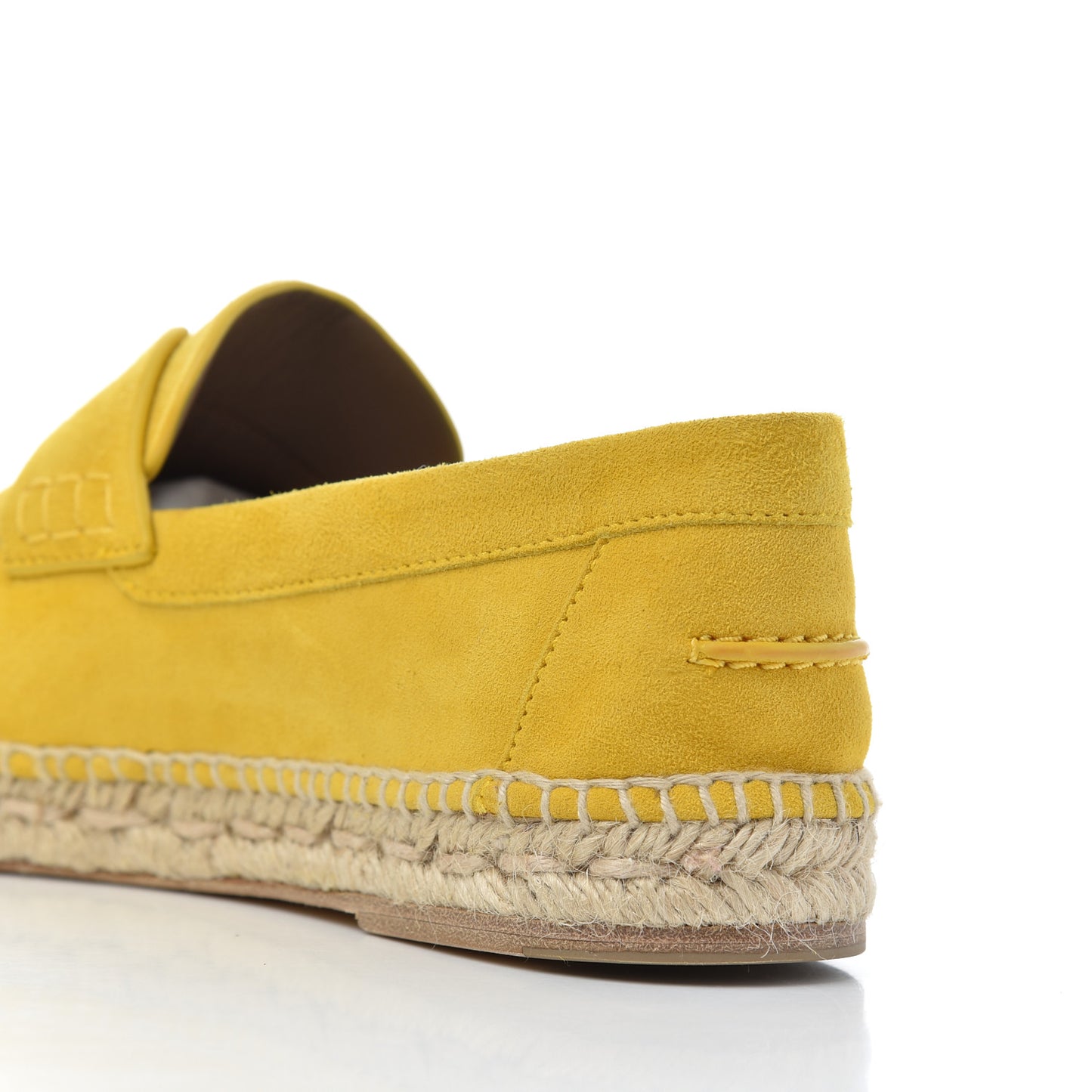 Suede Goatskin Womens Trip Espadrilles 38 Jaune Citron