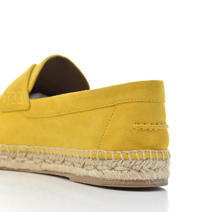 Hermes Suede Goatskin Womens Trip Espadrilles 38 Jaune Citron 10 of 18