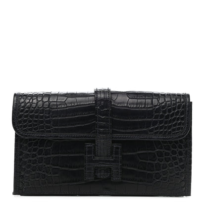 Hermes Matte Alligator Jige Duo Clutch Bleu Indigo 1 of 10