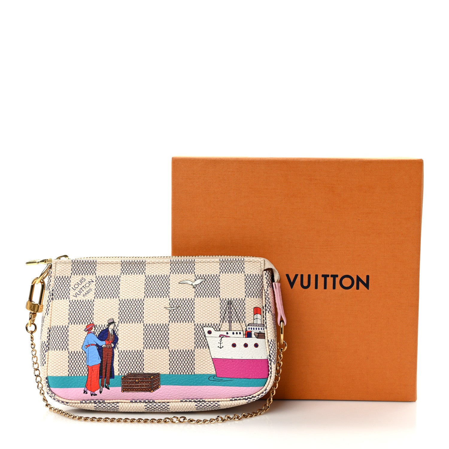 Louis Vuitton Damier Azur 2016 Christmas Animation Mini Pochette Accessories 8 of 8