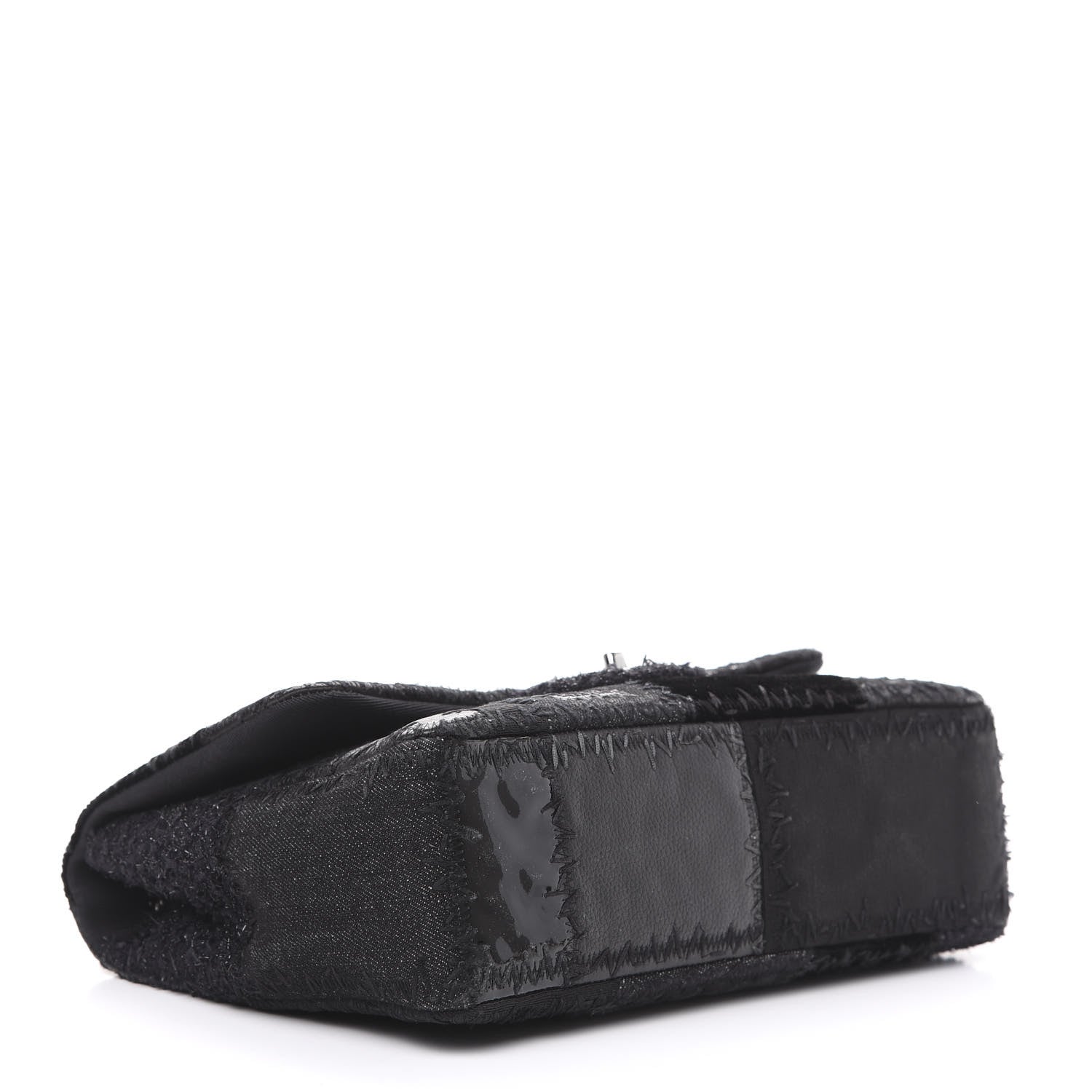 Chanel Tweed Patchwork Jumbo Single Flap Black 4 of 10
