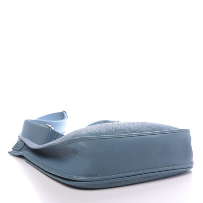 Hermes Taurillon Clemence Evelyne III GM Blue Jean 4 of 10