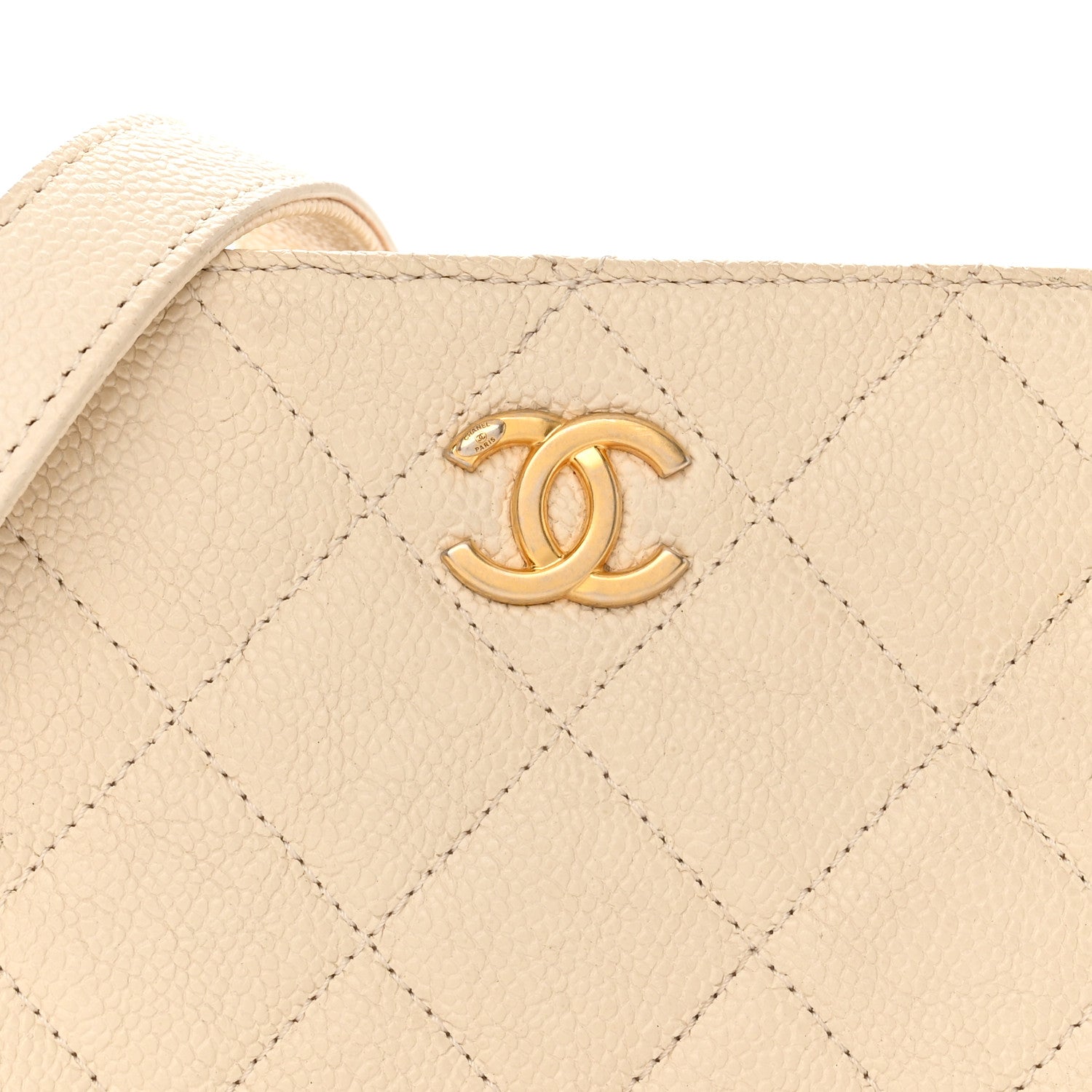 Chanel Caviar Quilted Flap Waist Bag White 8 of 15