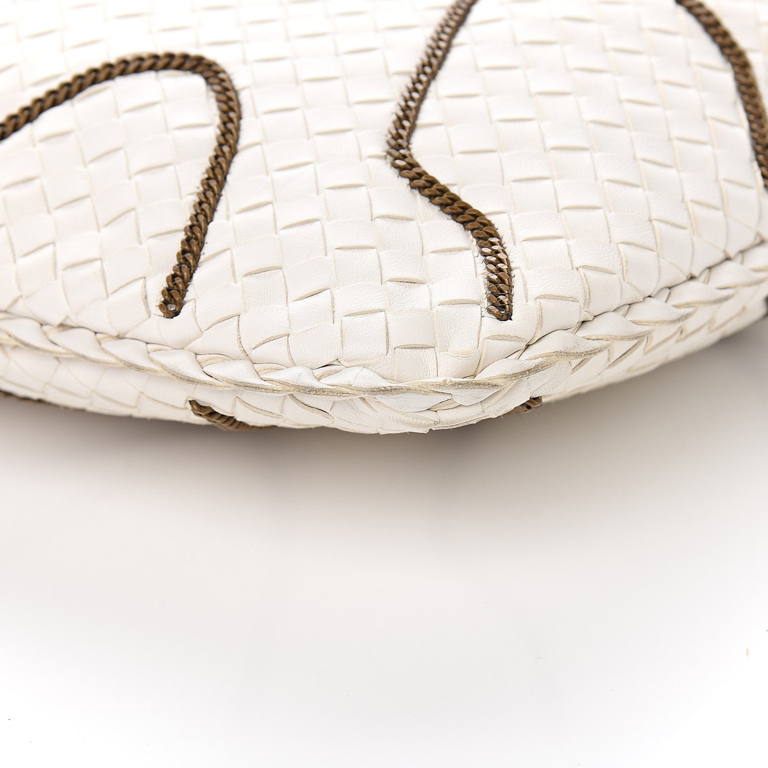 Bottega Veneta Nappa Intrecciato Medium Veneta Chain Hobo White 9 of 10