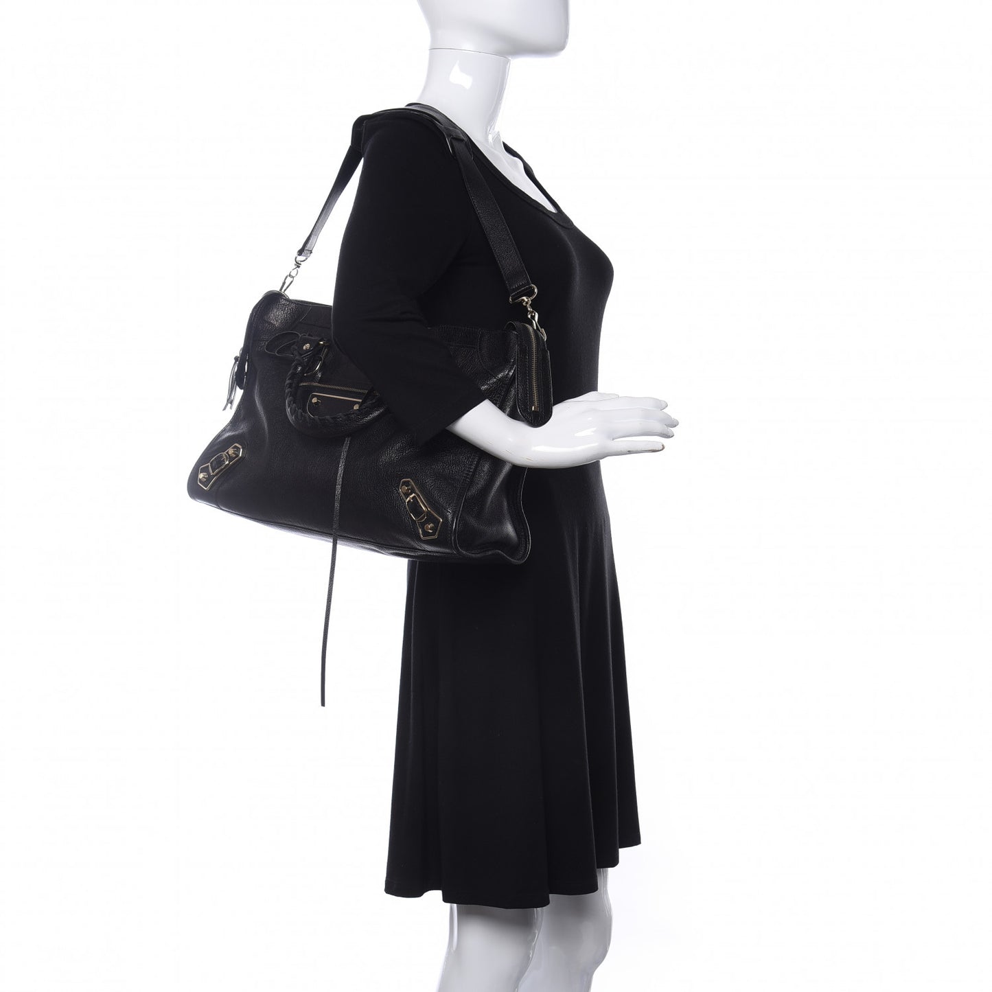 Chevre Gold Metallic Edge Hardware City Black