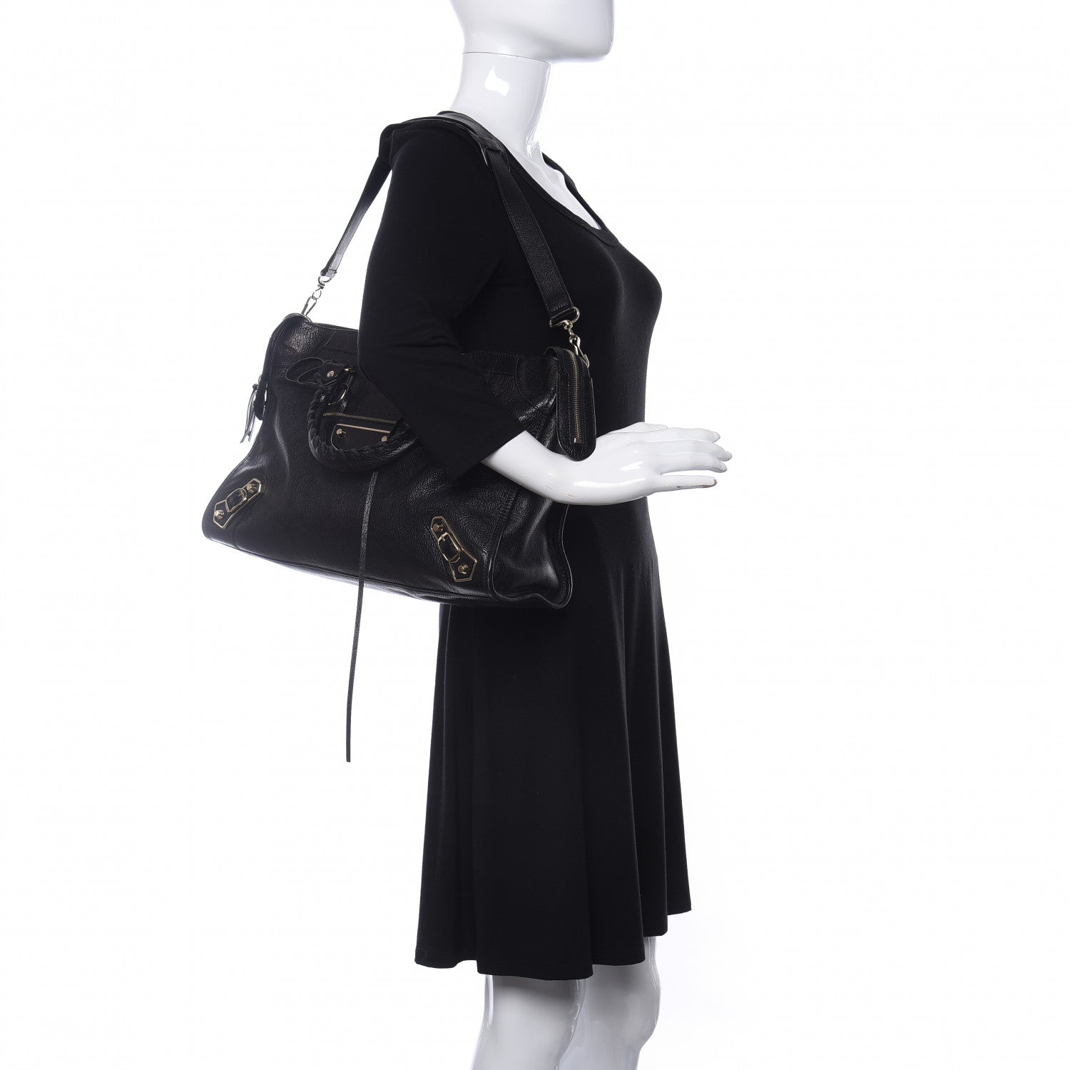 Balenciaga Chevre Gold Metallic Edge Hardware City Black 2 of 13