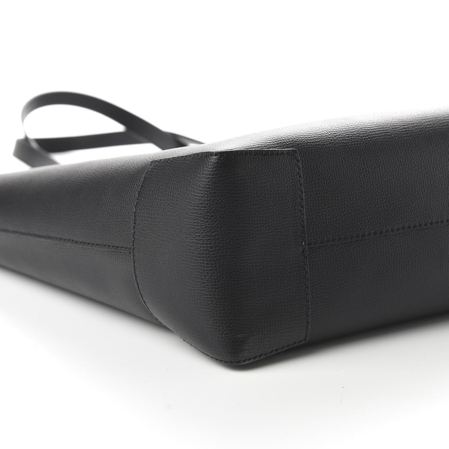 Calfskin TB Motif Embossed Medium Tote Black