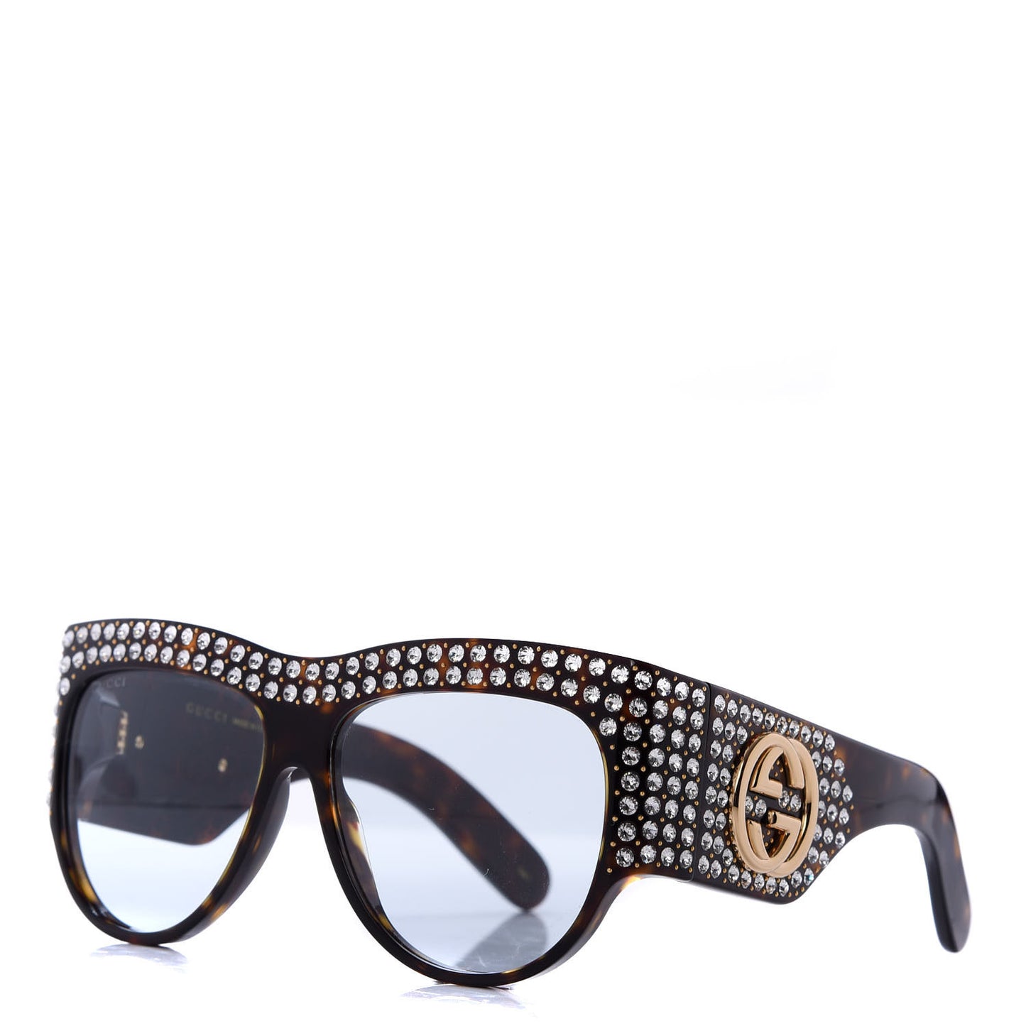 Acetate Crystal Oversize Hollywood Forever Sunglasses GG0144S Tortoiseshell