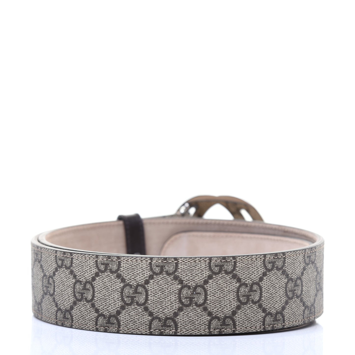 GG Supreme Monogram Selleria Calfskin Interlocking G 40mm Belt 90 36 Beige Ebony Cocoa