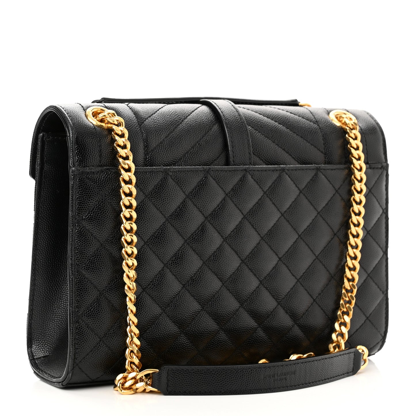 Grain De Poudre Textured Mixed Matelasse Triquilt Medium Monogram Satchel Black
