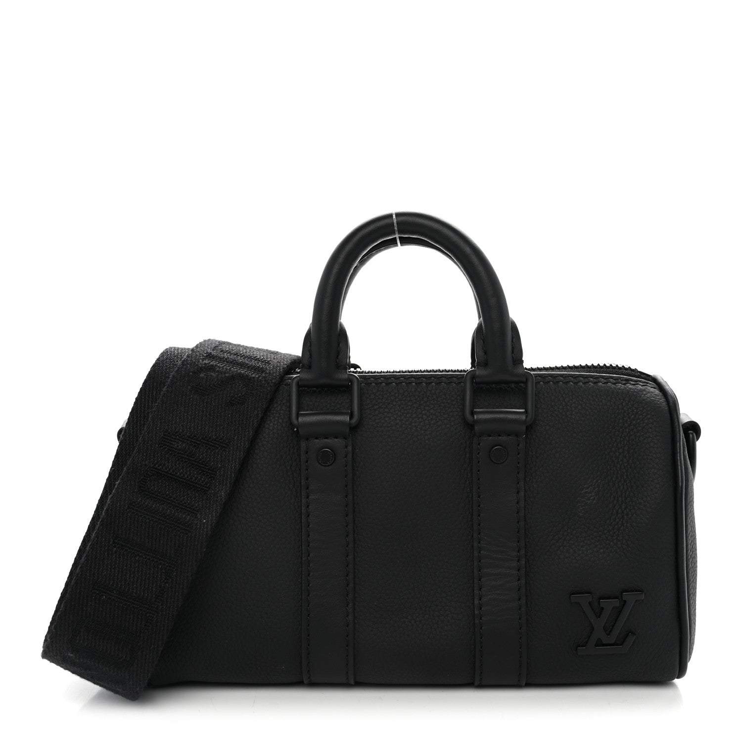 Louis Vuitton Grained Calfskin Aerogram Keepall XS Black 1 of 8