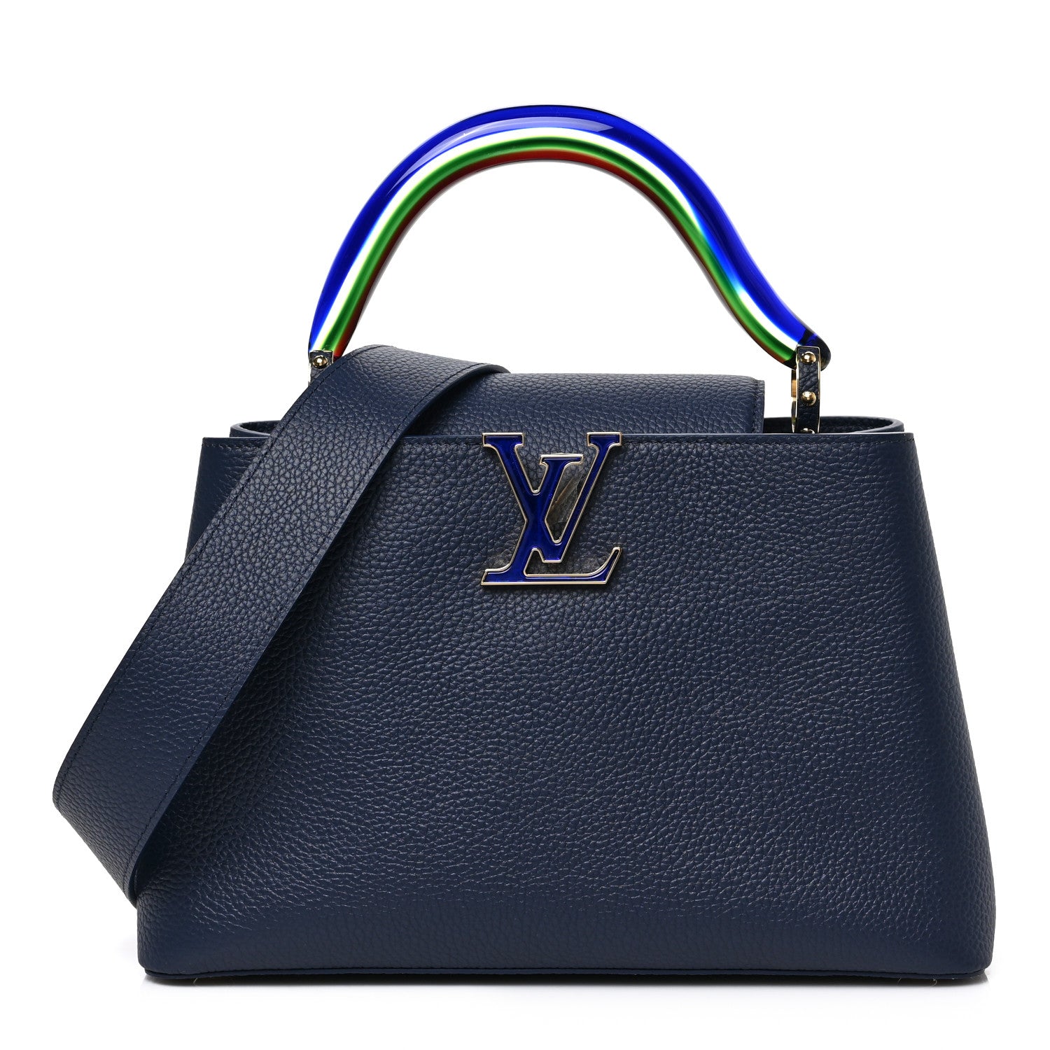 Louis Vuitton Taurillon Resin Capucines Murano MM Midnight Blue 1 of 8