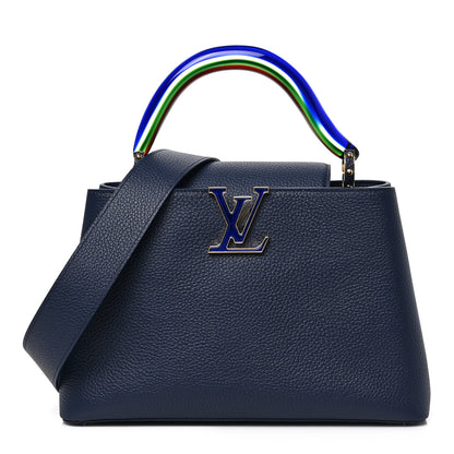 Louis Vuitton Taurillon Resin Capucines Murano MM Midnight Blue 1 of 8