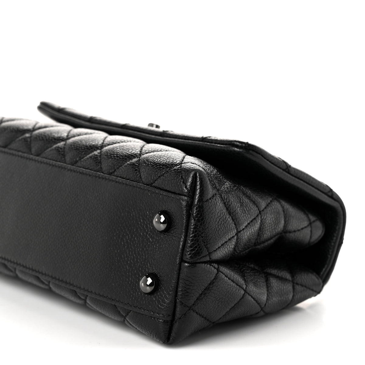 Caviar Quilted Mini Coco Handle Flap So Black