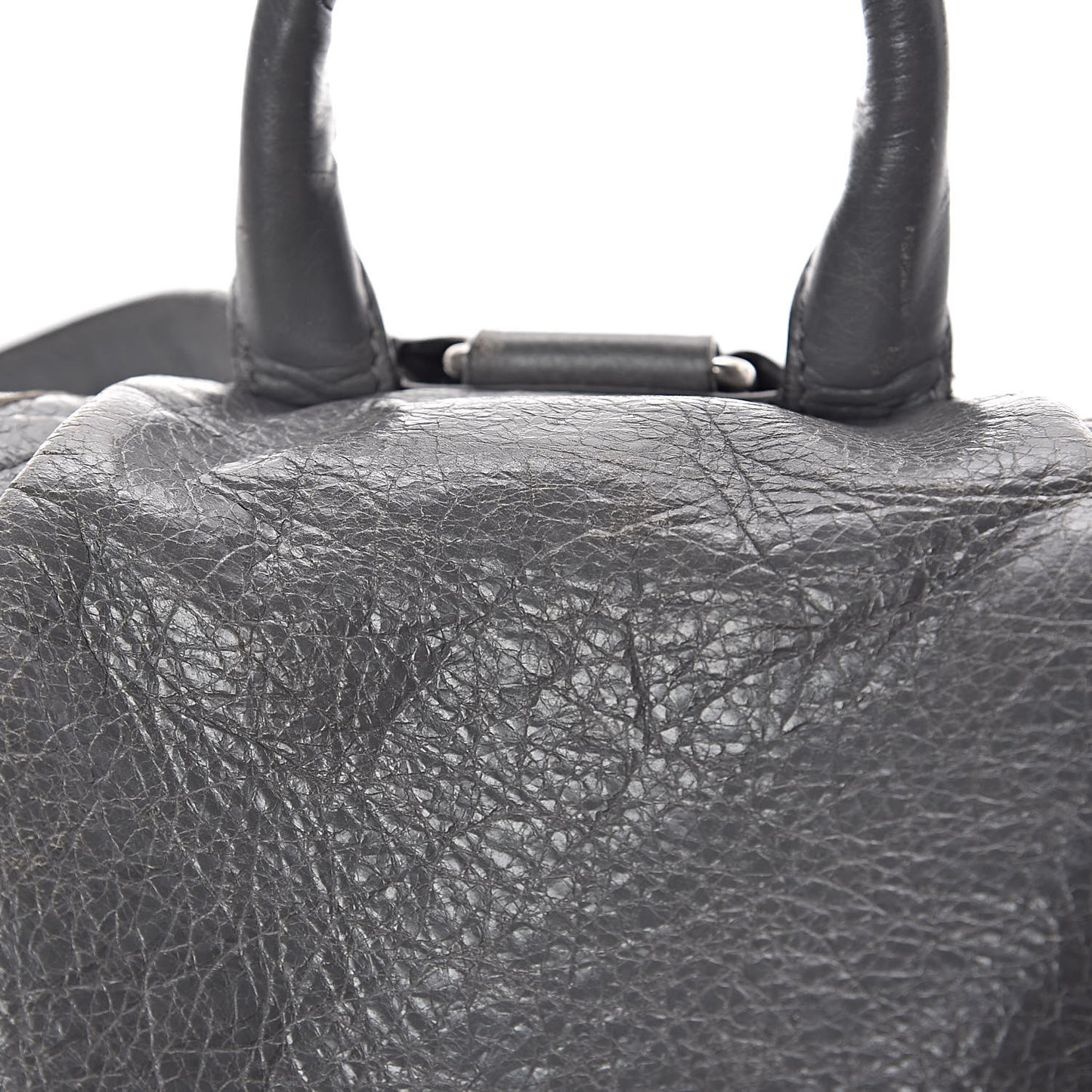 Agneau Silver Metallic Edge Hardware Backpack Gris Cendre