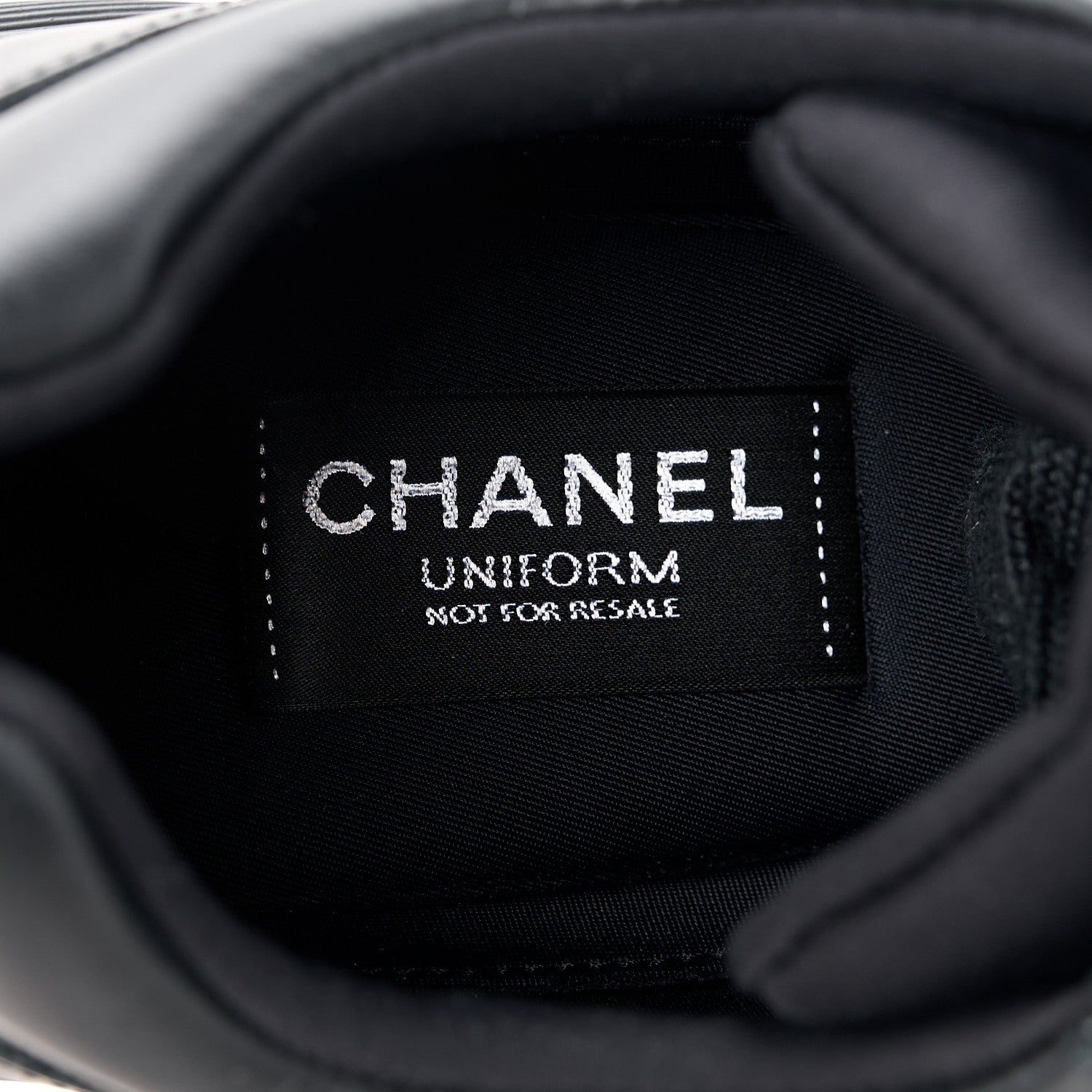 Chanel Lambskin Fabric CC Uniform Mens Sneakers 44 Black 8 of 9