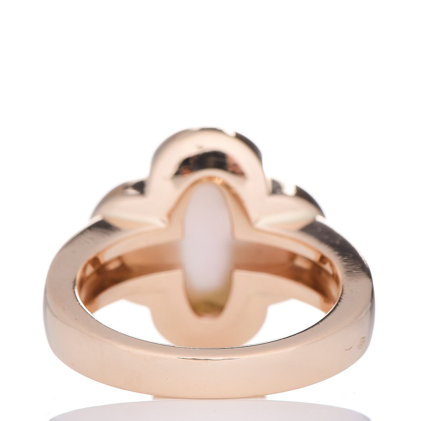 18K Yellow Gold Mother of Pearl Pure Alhambra Ring 51 5.75