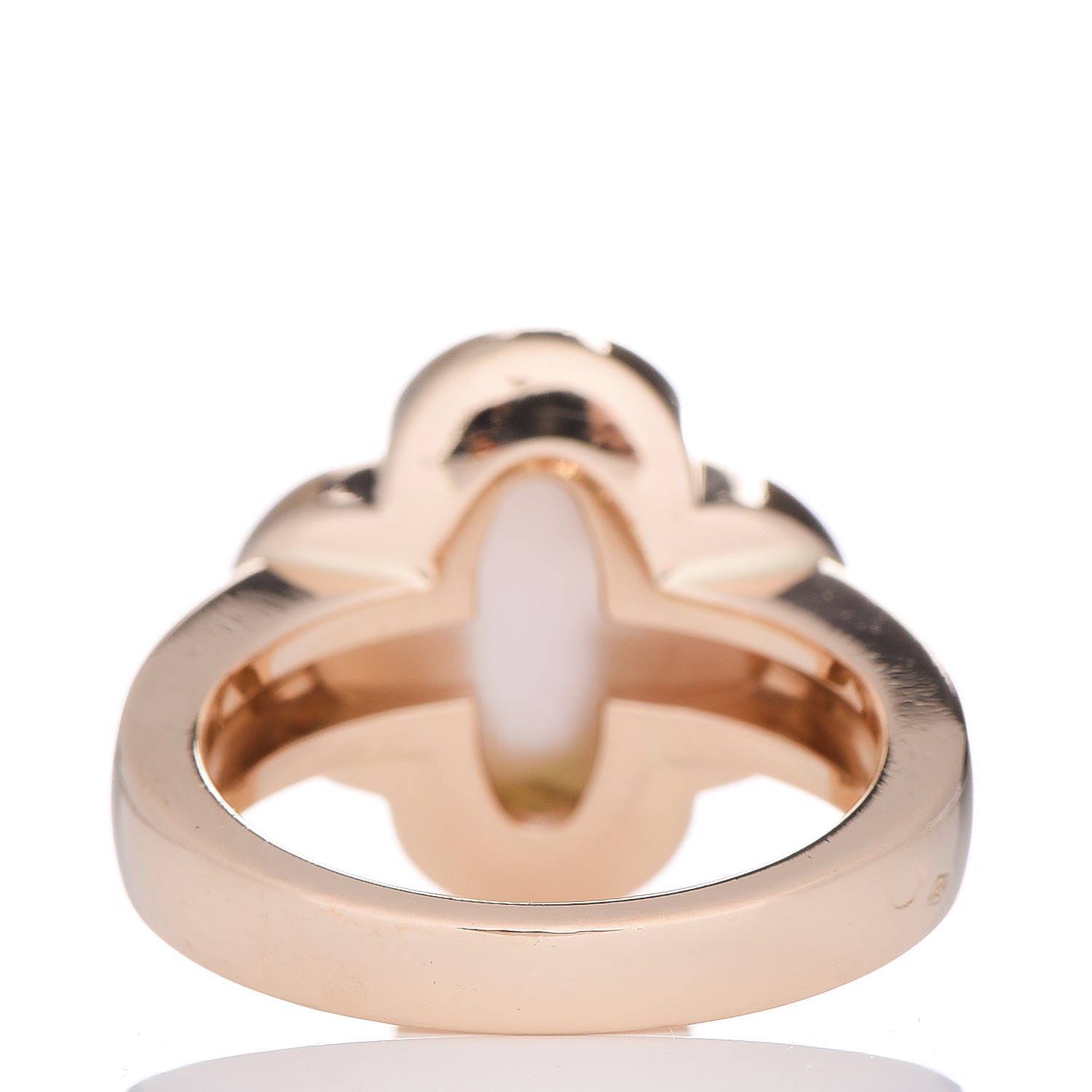 Van Cleef & Arpels 18K Yellow Gold Mother of Pearl Pure Alhambra Ring 51 5.75 4 of 6