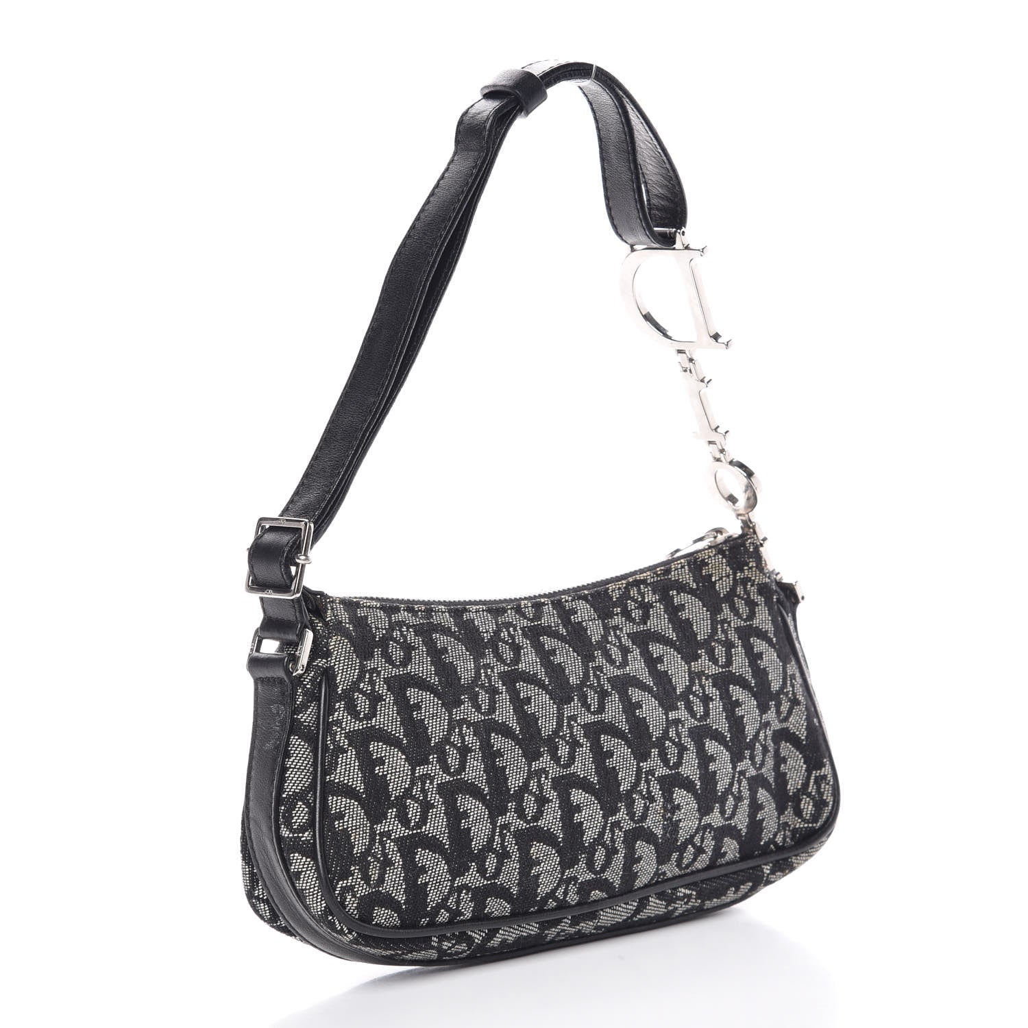 Christian Dior Monogram Shoulder Bag Black 3 of 7