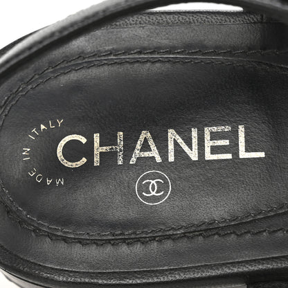 Chanel Calfskin Pearl Crystal CC Charm Thong Sandals 36.5 Black 8 of 11