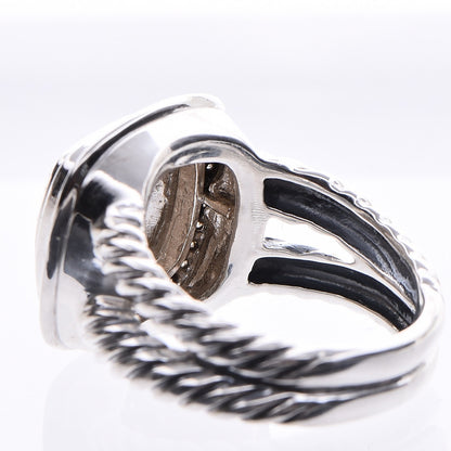 David Yurman Sterling Silver Diamond 11mm Albion Pave Ring 53 6.5 3 of 4